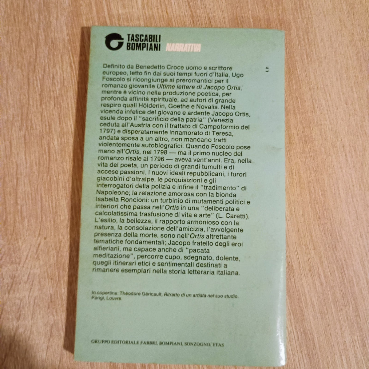 ULTIME LETTERE DI JACOPO ORTIS | Ugo Foscolo, Bompiani/L'Espresso 1988