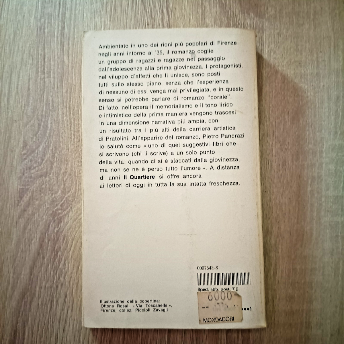 Il Quartiere Vasco Pratolini Oscar Mondadori 1984 Romanzo Firenze