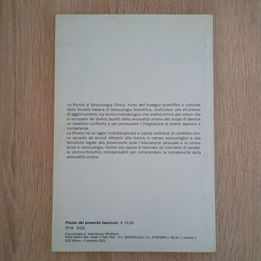 RIVISTA DI SESSUOLOGIA CLINICA - IX-2002/2 - FrancoAngeli -Simonelli Rossi Perez