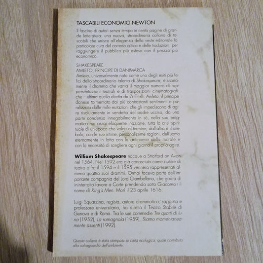 WILLIAM SHAKESPEARE AMLETO NEWTON COMPTON 1992 TEATRO TRAGEDIA CLASSICO USATO