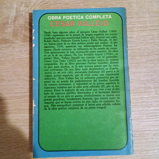 OBRA POETICA CESAR VALLEJO - CASA DE LAS AMERICAS - LATINO/AMERICANA