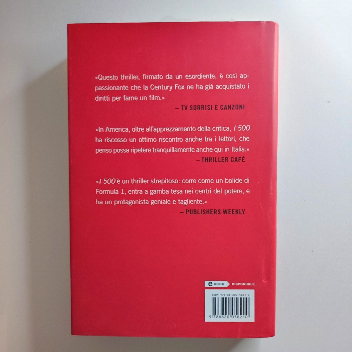 Libro i 500 di Matthew Quirk romanzo italiano usato
