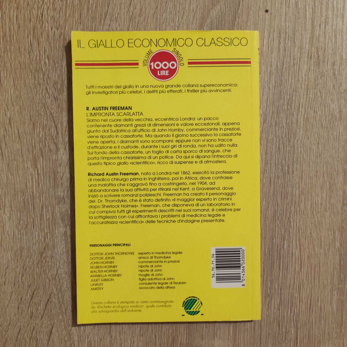 ROMANZO GIALLO: L'IMPRONTA SCARLATTA di R. AUSTIN FREEMAN - NEWTON