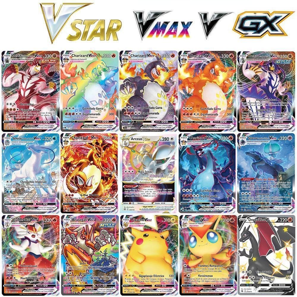 Lotto Carte Pokemon Ita Italiano 300 Carte (Rare, Brillanti + Ex/V/VMax/FullArt)