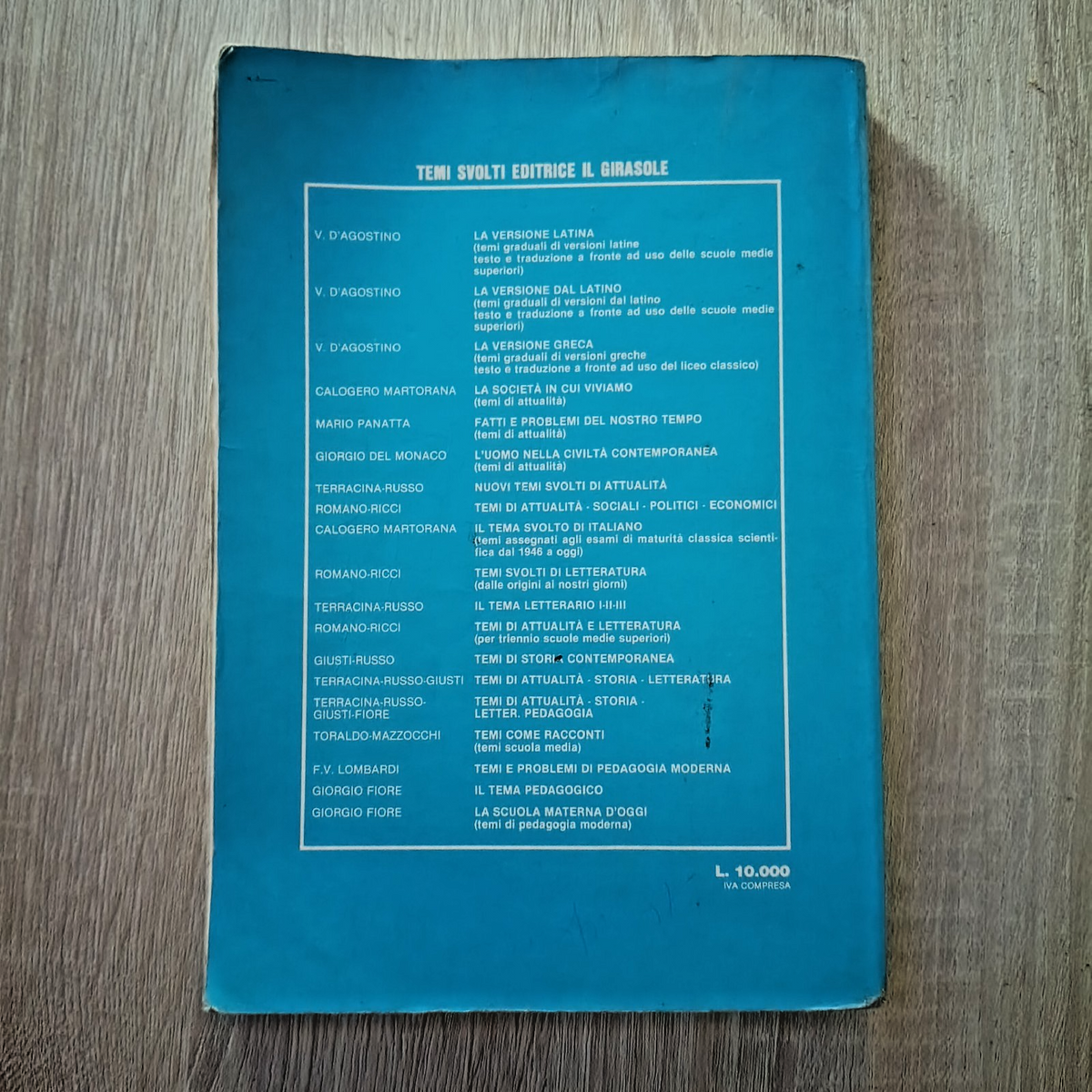 La versione greca. Temi graduali x L. C . - D' Agostino. Il Girasole 1988. Nuovo