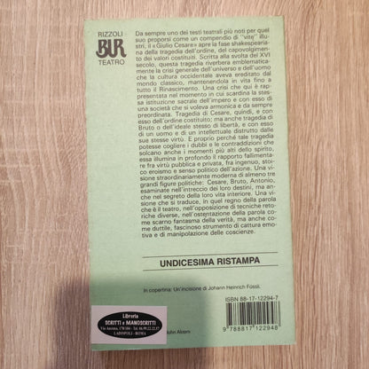GIULIO CESARE - SHAKESPARE   - ITALIAN-ENGLISH TEXT - Rizzoli
