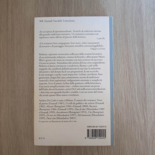Andrea De Carlo TECNICHE DI SEDUZIONE Edizione Einaudi Tascabile 2001