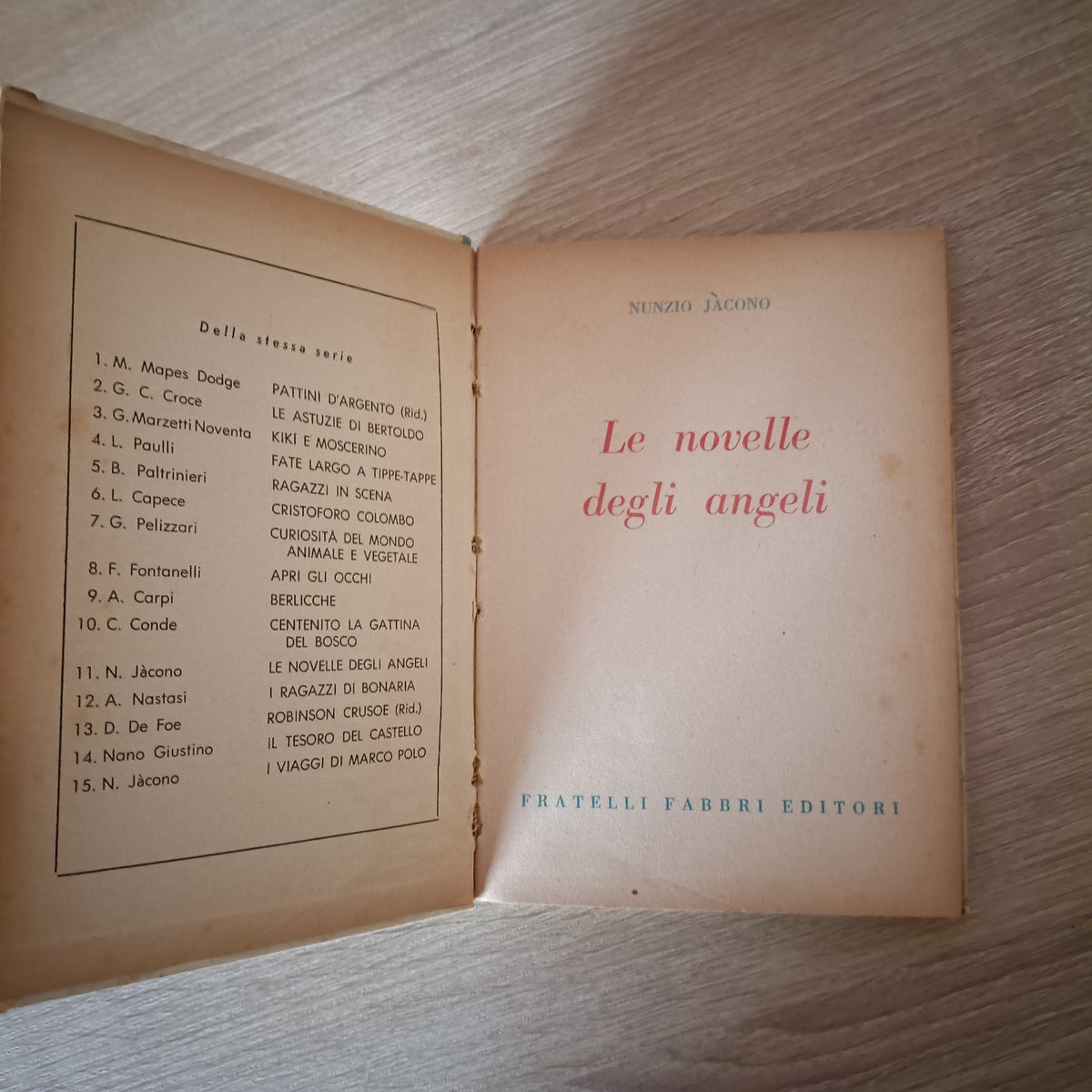Le novelle degli angeli di Nunzio Jacono - Biblioteche dei fanciulli ed. Fabb...