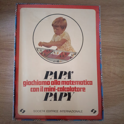 VINTAGE GIOCO PAPÀ giochiamo alla matematica con mini calcolatore PAPY SEI 1971