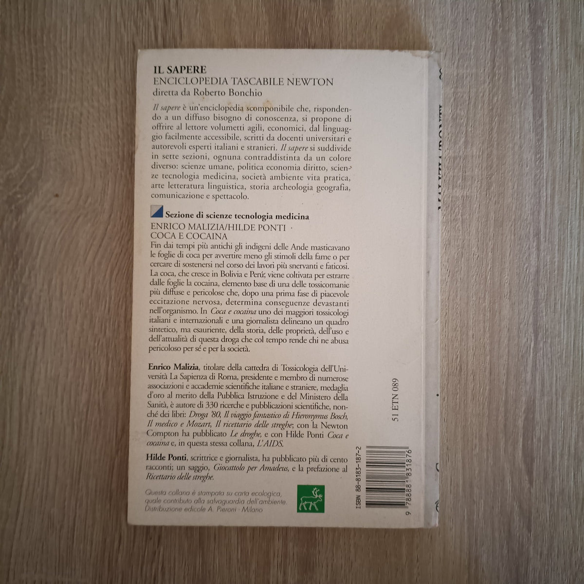 COCA E COCAINA ENRICO MALIZIA 100 PAGINE IL SAPERE NEWTON 1000 LIRE N°089