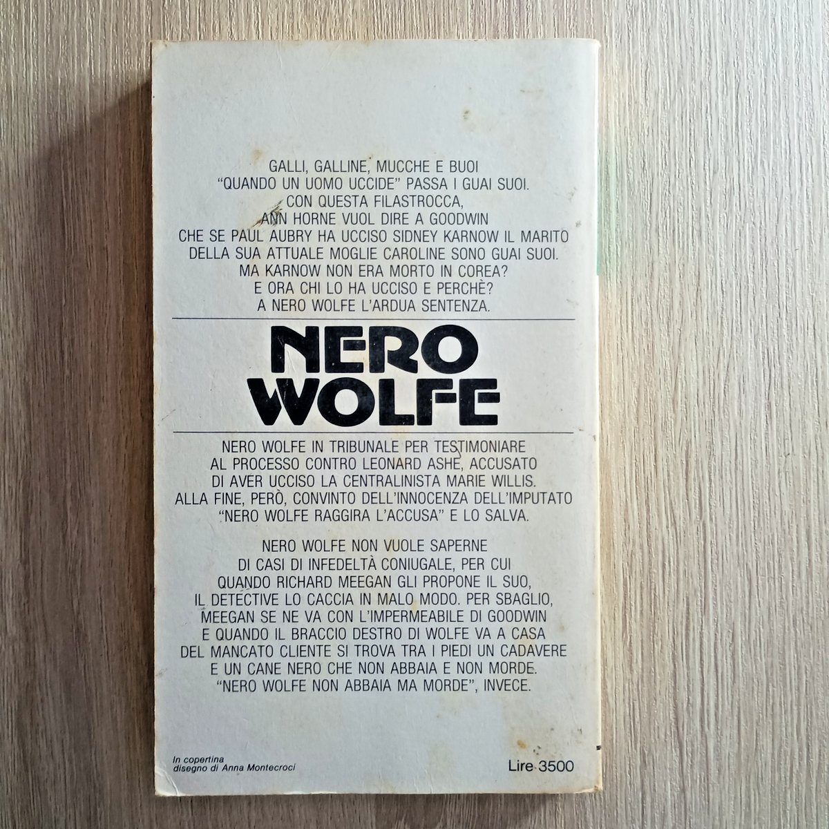 " Nero Wolfe in QUANDO UN UOMO UCCIDE" REX STOUT, MONDADORI,N 1983