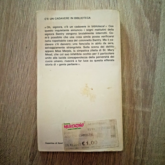 LIBRO C'E' c'è UN CADAVERE IN BIBLIOTECA AGATHA CHRISTIE 1815 MONDADORI 1987