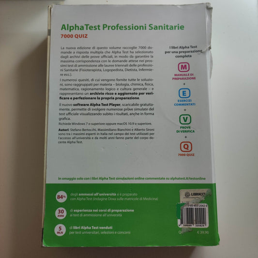 ALPHA TEST PROFESSIONI SANITARIE 7000 quiz con soluzioni