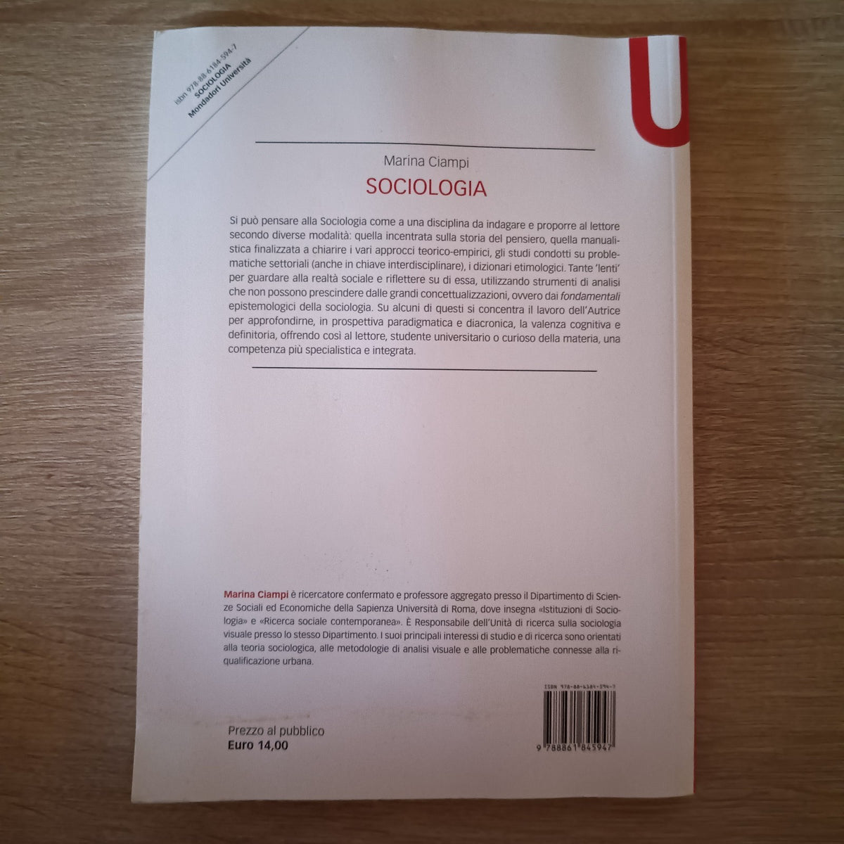 Sociologia - Concetti fondamentali - Marina Ciampi - Mondadori Università