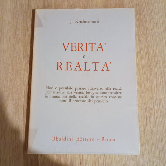 Verità e realtà - Ubaldini Editore roma - Krishnamurti