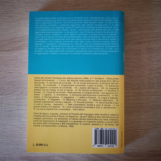 Guida alla scelta della facoltà universitaria - Tullio De Mauro - Il Mulino