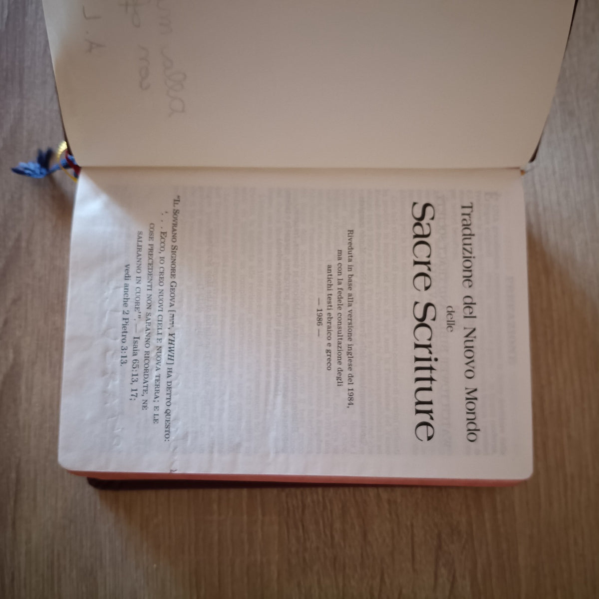 Traduzione del Nuovo Mondo delle Sacre Scritture 1986 Bibbia Testimoni di Geova