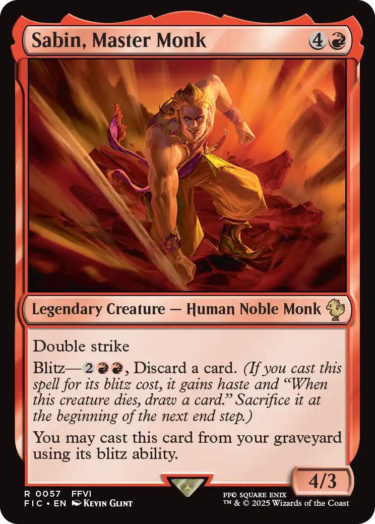 Sabin, Master Monk